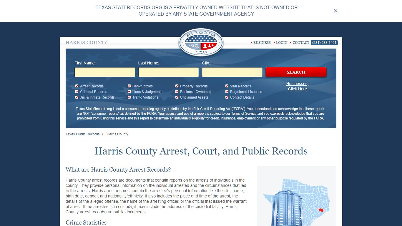 Harris County Arrest, Court, and Public Records